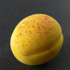 VINTAGE CARVED MARBLE STONE MINIATURE FRUIT APRICOT